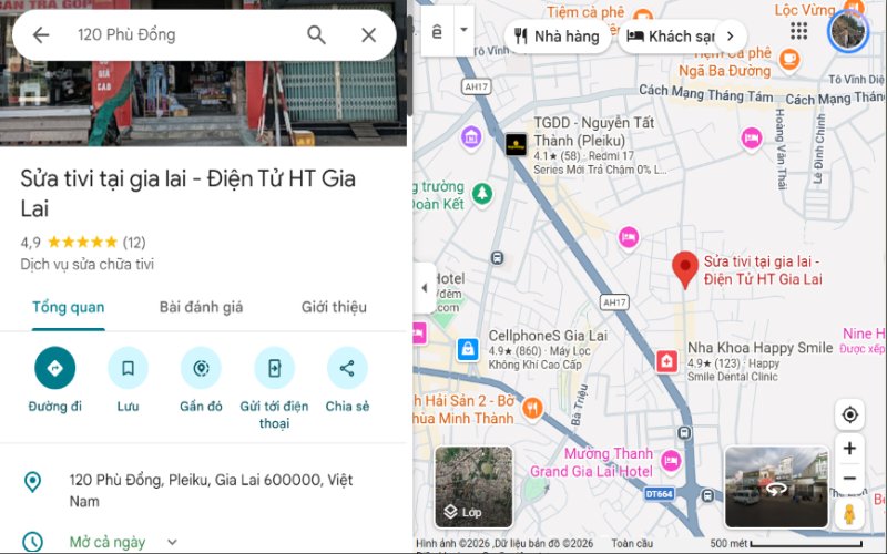 Trạm Gia Lai trên maps
