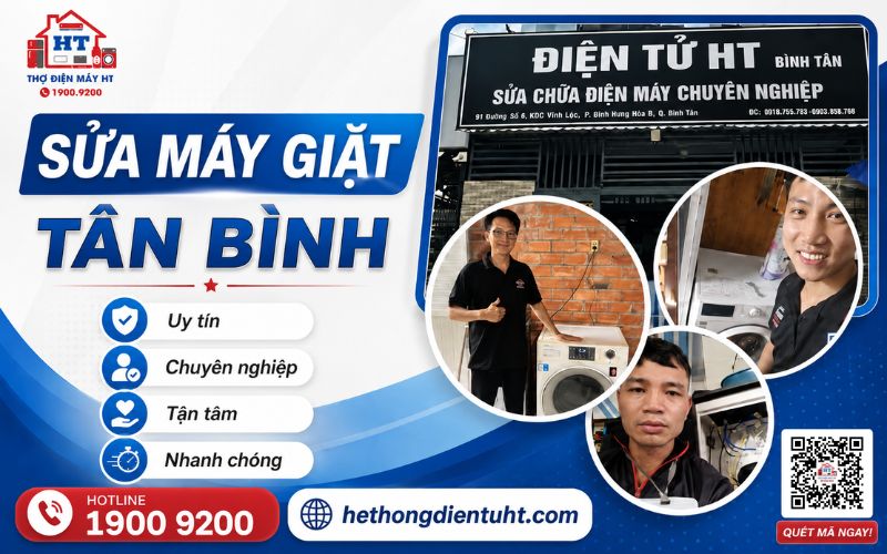 Dịch vụ sửa máy giặt Bình Tân - Hệ Thống Điện Tử HT