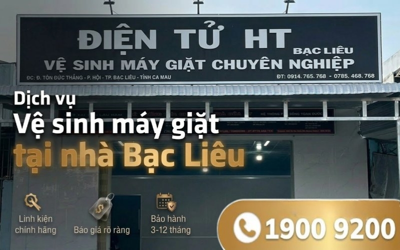 Vệ sinh máy giặt tại Bạc Liêu