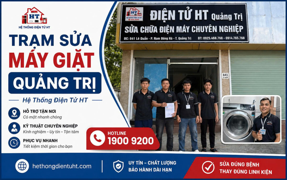 Dịch vụ sửa máy giặt Quảng Trị tại nhà - Hệ Thống Điện Tử HT.