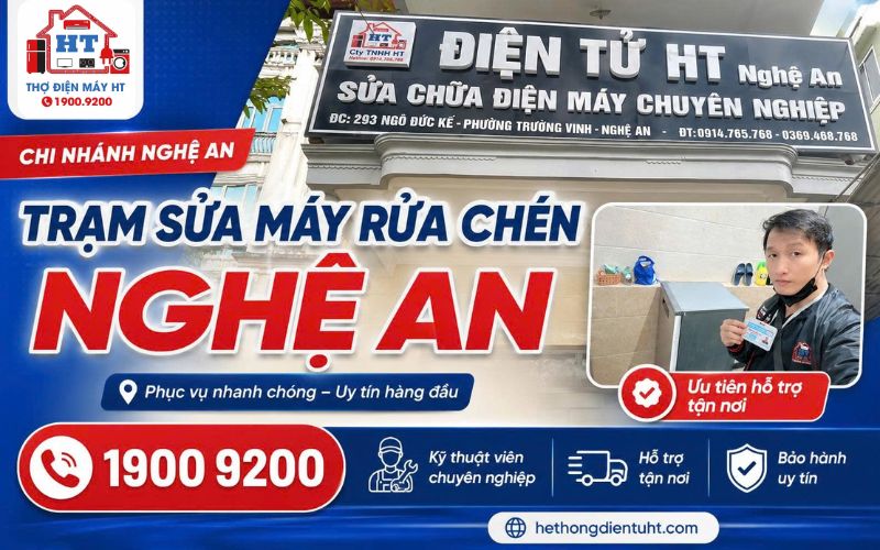 Trạm sửa máy rửa chén Nghệ An của Điện Tử HT