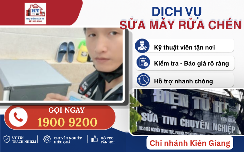 Sửa máy rửa chén Kiêng Giang tại nhà, gọi HT ngay