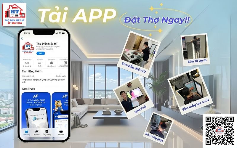 Ảnh App Thợ Điện Máy HT - Điện Tử HT App Thợ Điện Máy HT hỗ trợ đặt lịch sửa máy lạnh