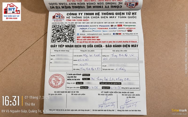 Hệ Thống Điện Tử HT cung cấp biên bản ghi nhận chính sách bảo hành rõ ràng, đảm bảo quyền lợi cho khách hàng sau khi sử dụng dịch vụ.