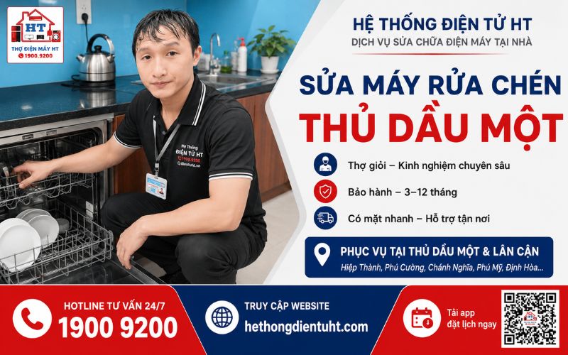 Sửa Máy Rửa Chén Thủ Dầu Một - Kỹ Thuật Kiểm Tra Miễn Phí