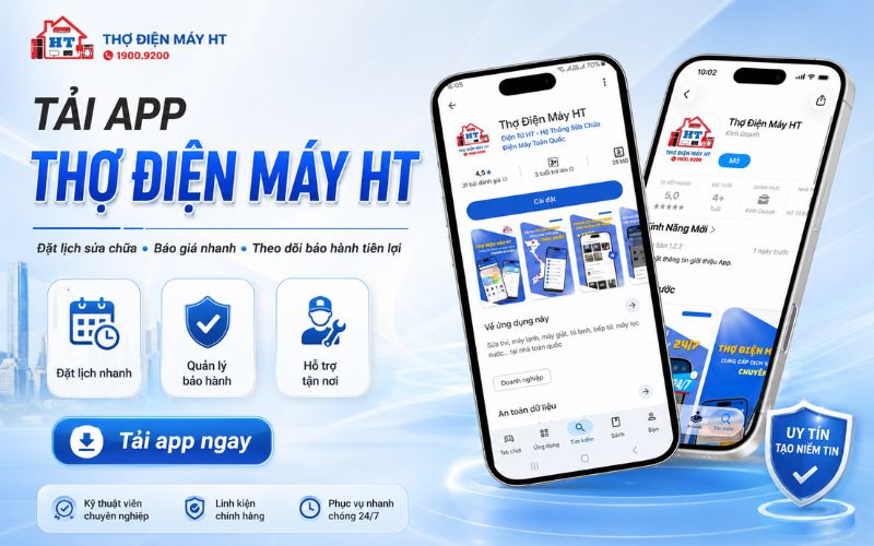 App Thợ Điện Máy HT - Đặt lịch sửa loa kéo App Thợ Điện Máy HT là kênh tiện lợi để khách hàng gửi yêu cầu sửa loa kéo và theo dõi thông tin dịch vụ.