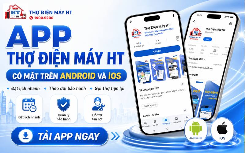 App Thợ Điện Máy HT App Thợ Điện Máy HT là kênh hỗ trợ khách hàng gửi yêu cầu dịch vụ sửa quạt hơi nước và các thiết bị điện máy khác một cách nhanh chóng.
