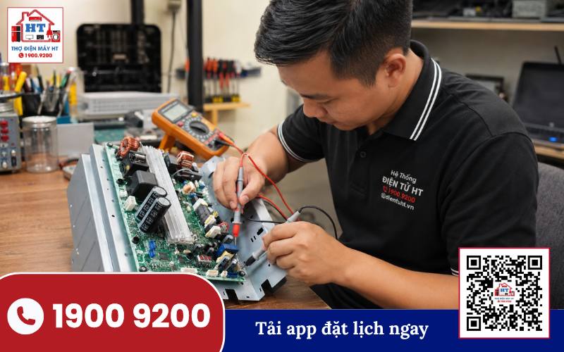 Kiểm tra bo mạch quạt hơi nước Kỹ thuật viên HT kiểm tra bo mạch quạt hơi nước tại Đà Lạt