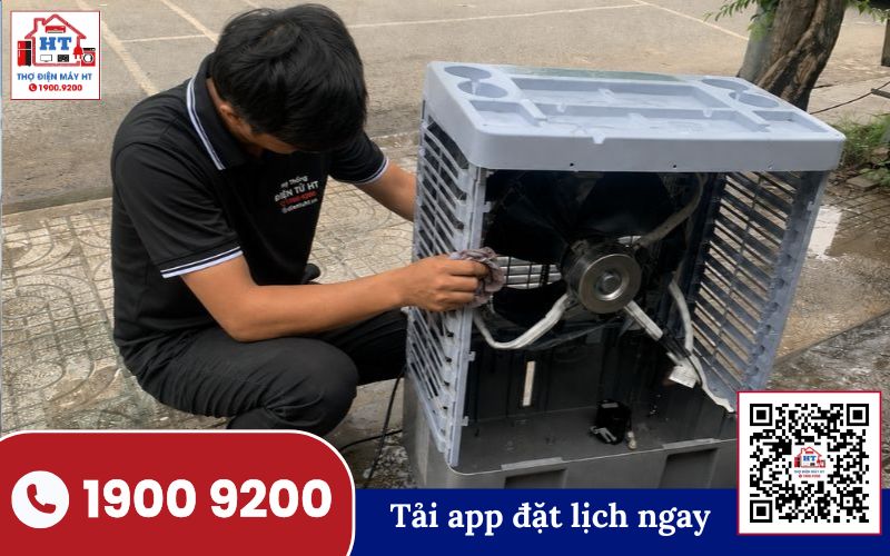 Kiểm tra quạt hơi nước tại nhà Kỹ thuật viên Hệ Thống Điện Tử HT kiểm tra quạt hơi nước tại nhà khách hàng Phan Thiết