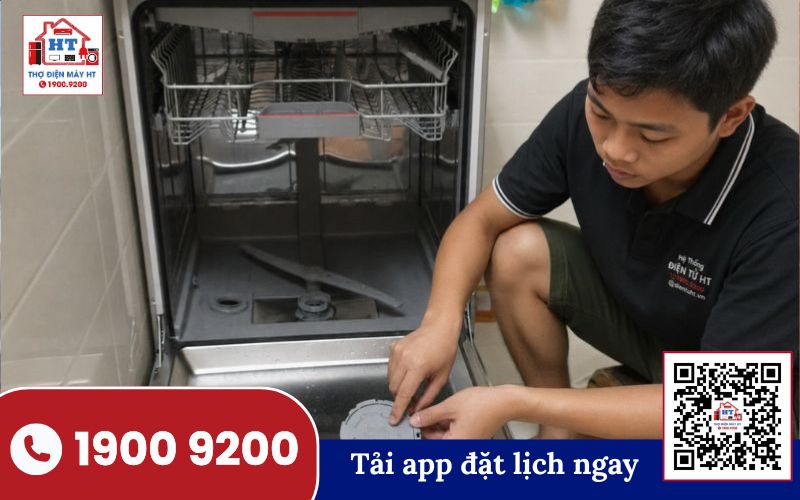 Kiểm tra bo mạch máy rửa chén Kỹ thuật viên Điện Tử HT kiểm tra bo mạch máy rửa chén tại Phan Thiết