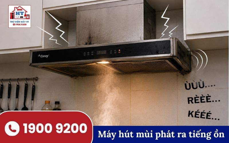 Máy hút mùi kêu to bất thường Máy hút mùi phát ra tiếng ồn lớn khi hoạt động
