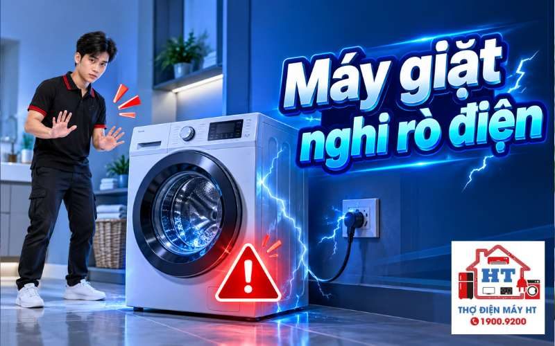 Máy giặt bị rò điện: cần làm gì ngay để an toàn?