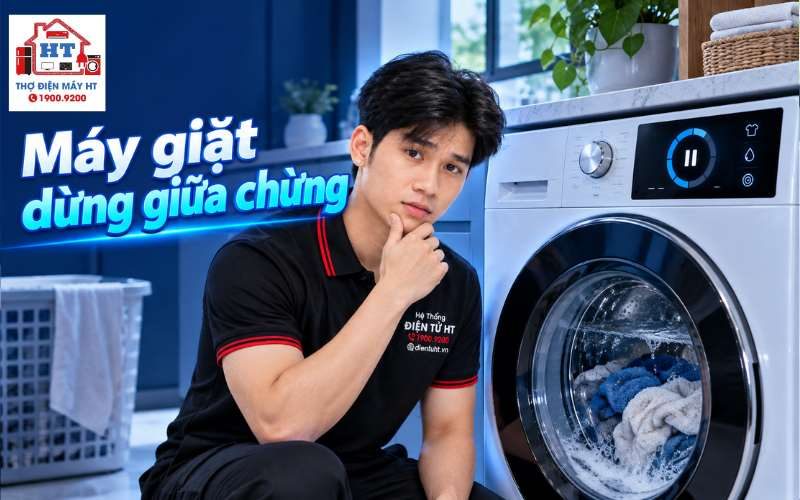 Máy giặt dừng giữa chừng: nên làm gì tiếp?