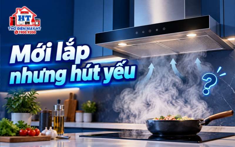 Máy hút mùi mới lắp nhưng hút yếu: lỗi máy hay lắp đặt?