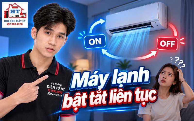 Máy lạnh bật tắt liên tục phải làm gì?