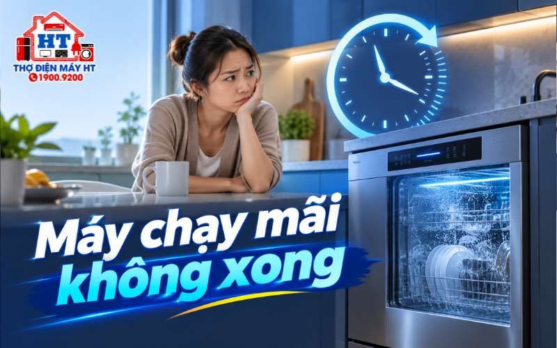 Máy rửa chén chạy mãi không kết thúc: có bình thường không?