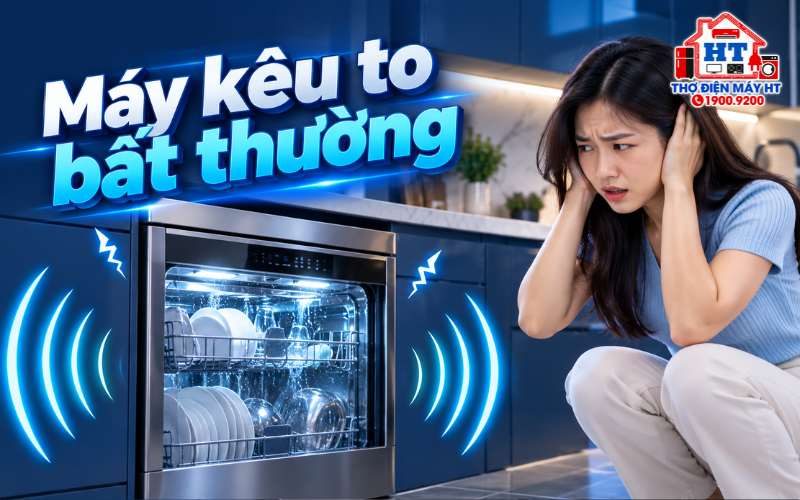 Máy rửa chén kêu to bất thường: có nên tiếp tục chạy?