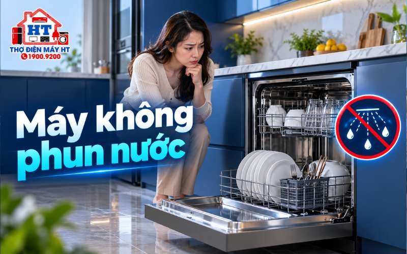 Máy rửa chén không phun nước: nhận biết và bước xử lý ban đầu