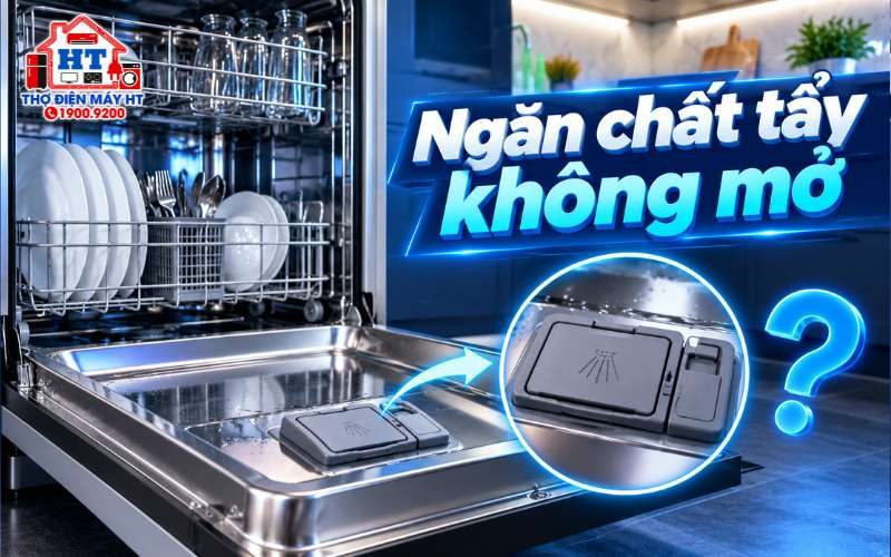 Ngăn chất tẩy máy rửa chén không mở: nên kiểm tra gì trước?