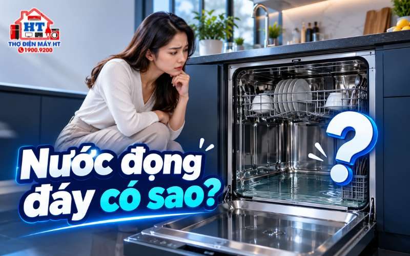 Nước đọng đáy máy rửa chén có bình thường không?